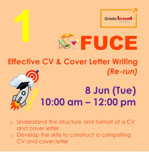 Fire Up your Career Engine (FUCE) – Zoom Workshop “Effective CV & Cover Letter Writing (Re-run)”