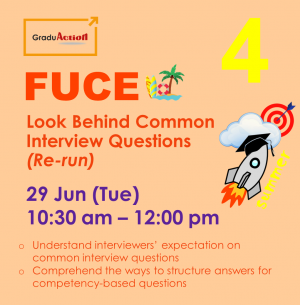Fire Up your Career Engine (FUCE) – Zoom Workshop “Look Behind Common Interview Questions